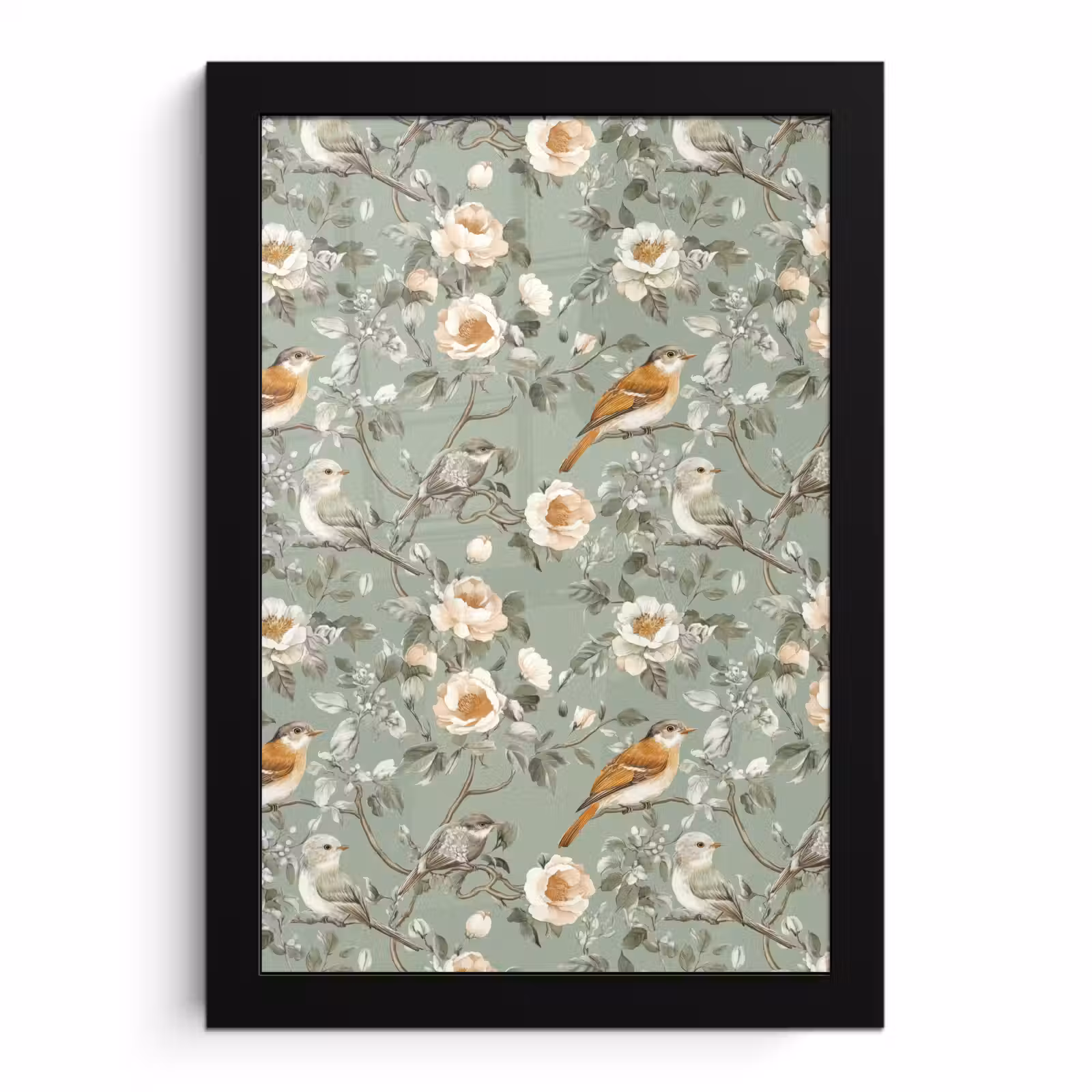Poster met lijst - Roze - Vogels - Kleurrijk — 1
