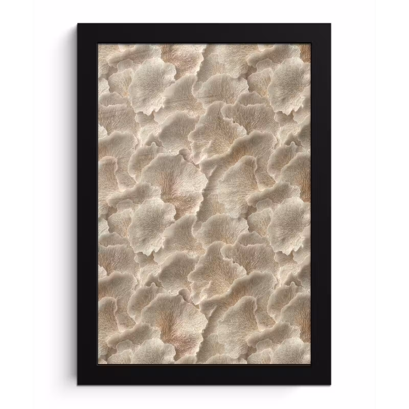 Poster met lijst - Waaierstructuren - Beige - Vezeltextuur — 1