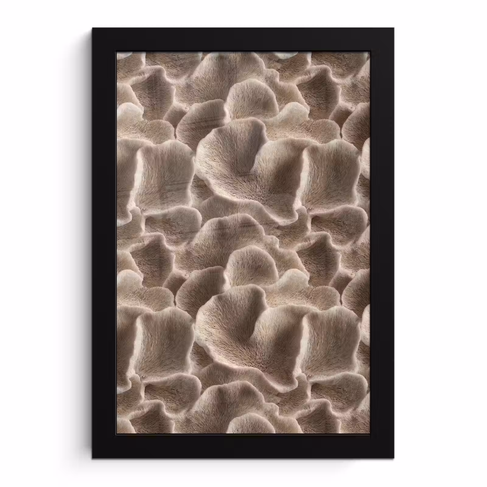 Poster met lijst - Waaiervorm - Beige - Vezel textuur — 1