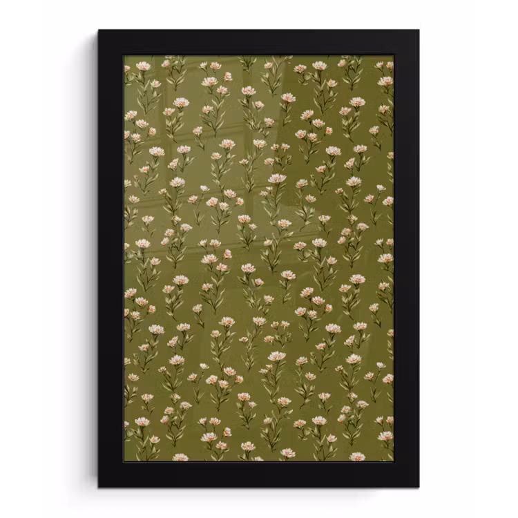 Poster met lijst - Landelijk - Bloemen - Groen — 1