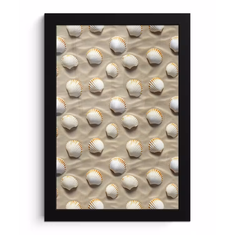 Poster met lijst - Schelpen - Zand - Maritiem — 1