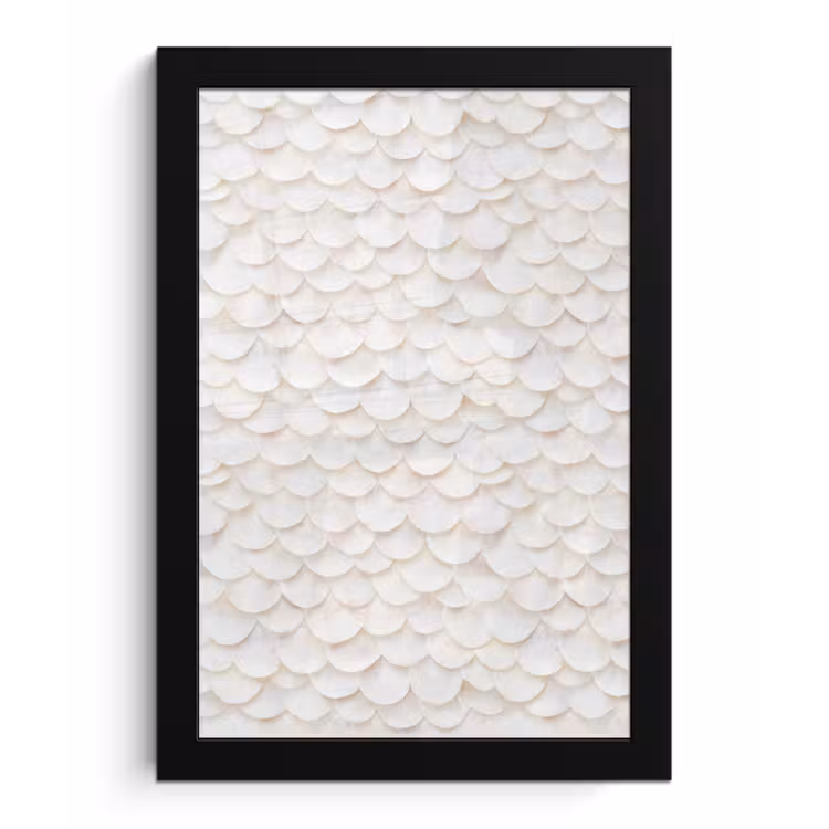 Poster met lijst - Schubben - Wit - Elegant — 1
