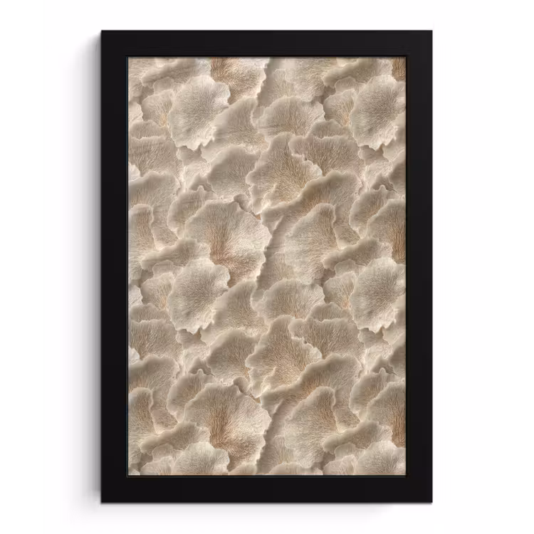 Poster met lijst - Waaierstructuren - Beige - Vezeltextuur — 1