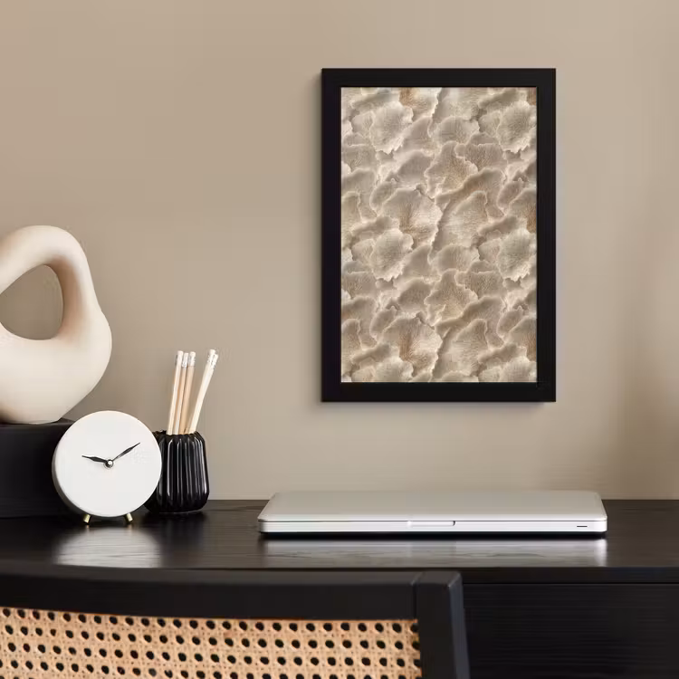 Poster met lijst - Waaierstructuren - Beige - Vezeltextuur — 3