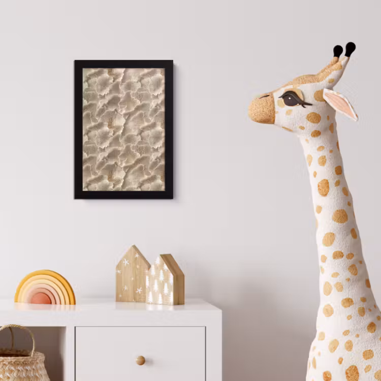 Poster met lijst - Waaierstructuren - Beige - Vezeltextuur — 5