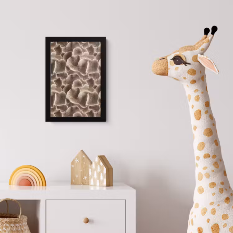 Poster met lijst - Waaiervorm - Beige - Vezel textuur — 5
