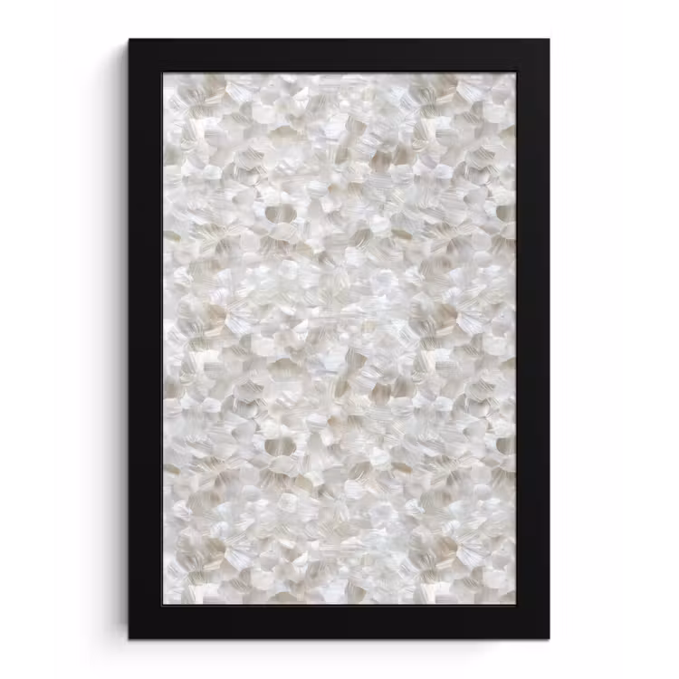 Poster met lijst - Wit - Penseelstreken - Reliëfeffect — 1