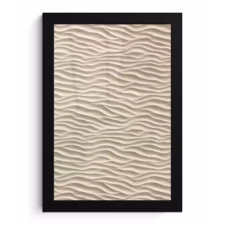 Poster met lijst - Zand - Golven - Beige — 1