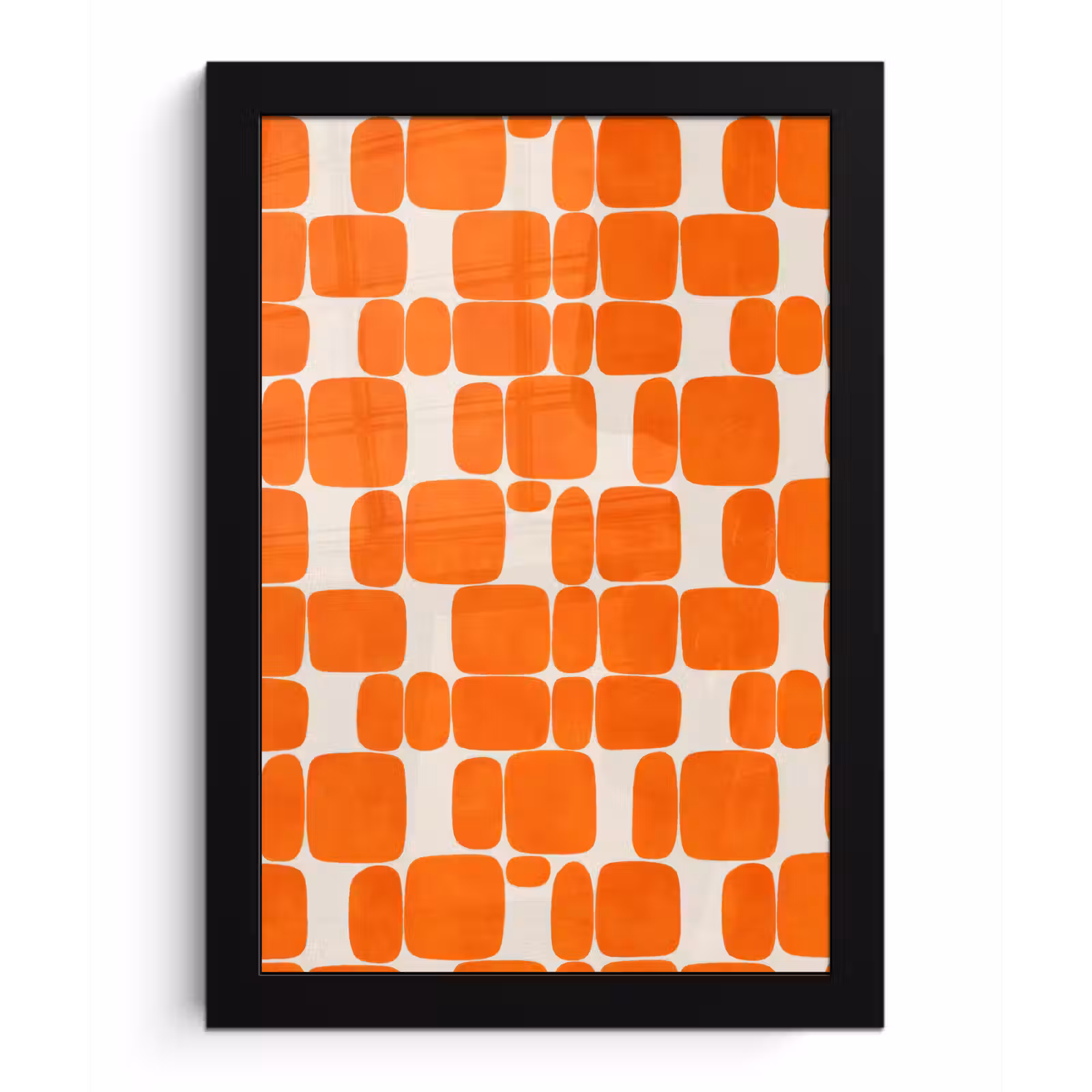 Poster met lijst - Patroon - Retro - Oranje — 1