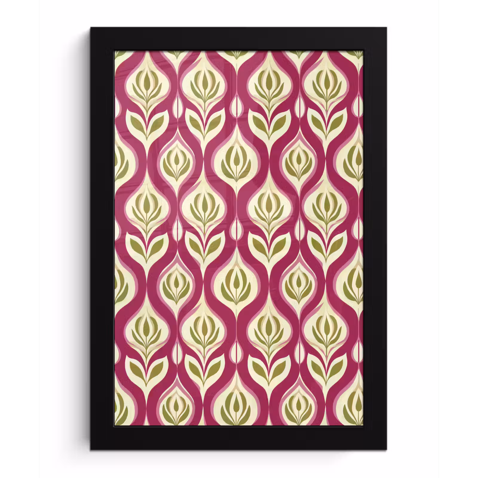 Poster met lijst - Retro - Floraal - Paars — 1