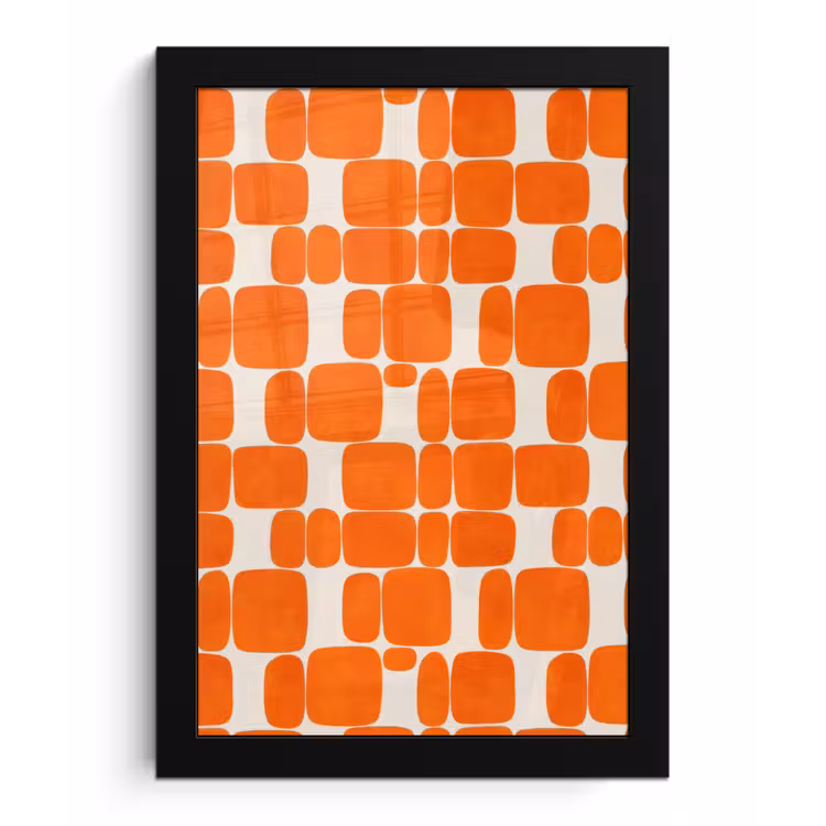 Poster met lijst - Patroon - Retro - Oranje — 1