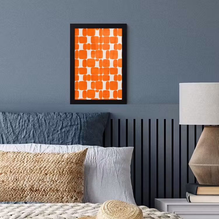 Poster met lijst - Patroon - Retro - Oranje — 4