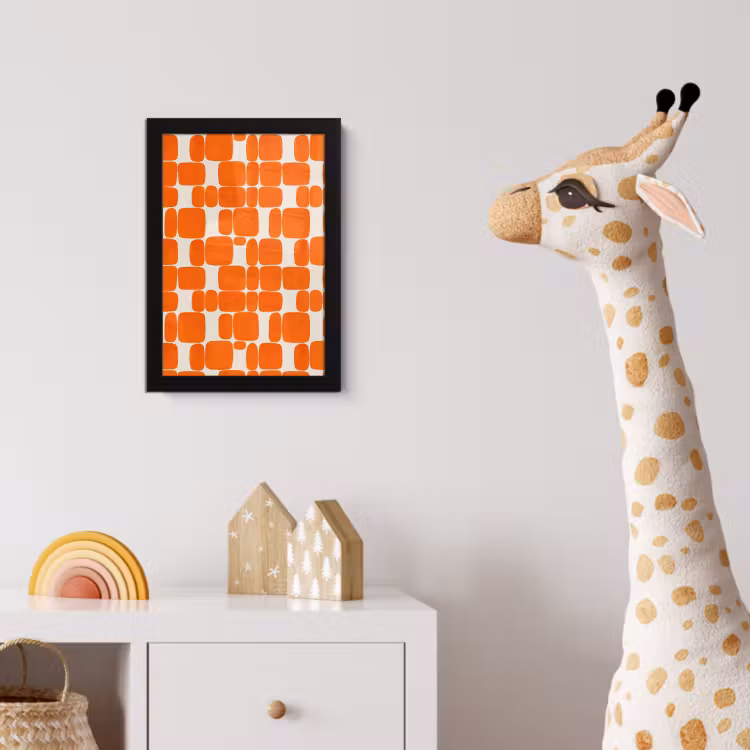 Poster met lijst - Patroon - Retro - Oranje — 5