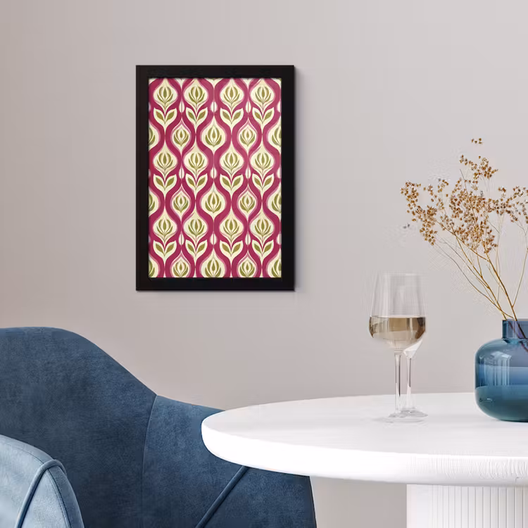 Poster met lijst - Retro - Floraal - Paars — 2