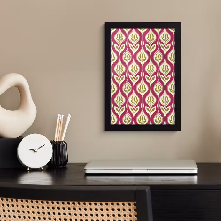 Poster met lijst - Retro - Floraal - Paars — 3