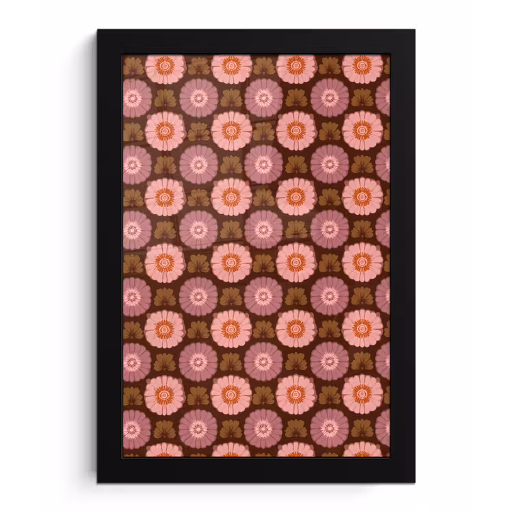 Poster met lijst - Retro - Madelief - Roze — 1