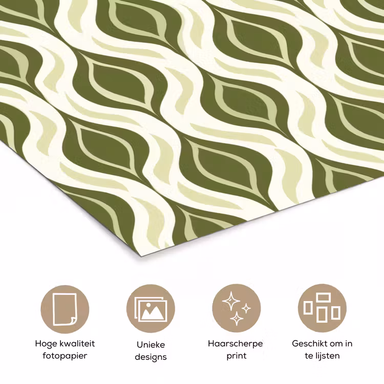Poster - Patroon - Retro - Groen — 5
