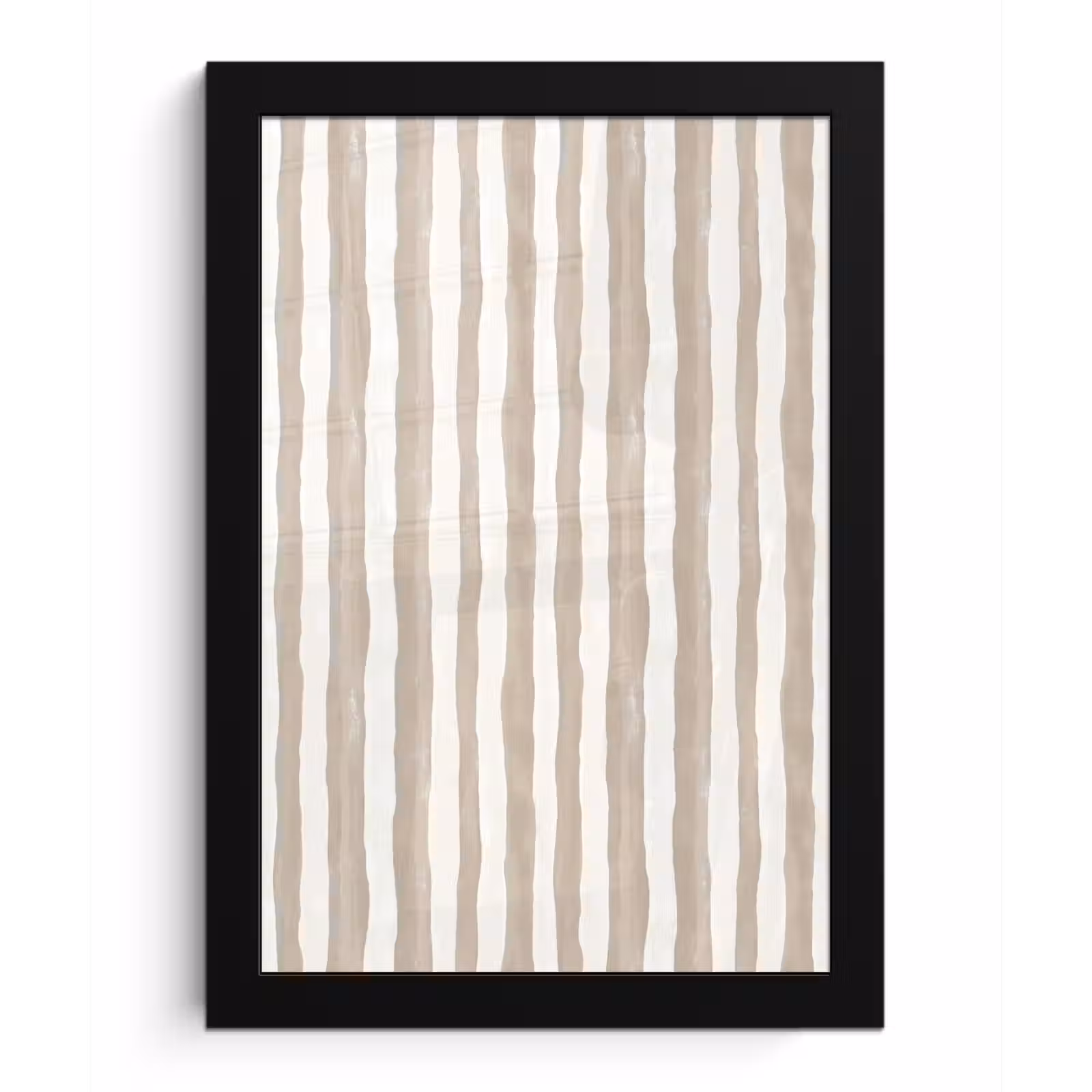 Poster met lijst - Minimalistisch - Strepen - Beige — 1