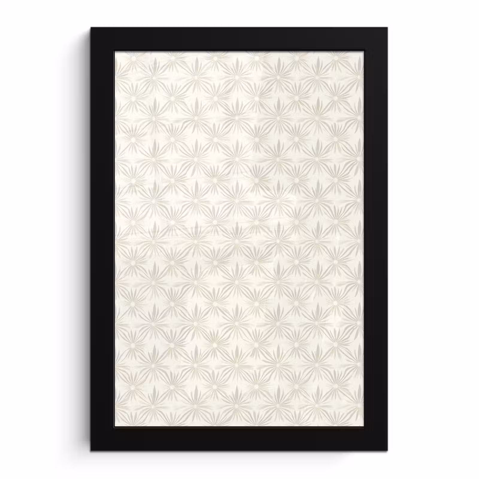 Poster met lijst - Patroon - Bloemen - Beige — 1