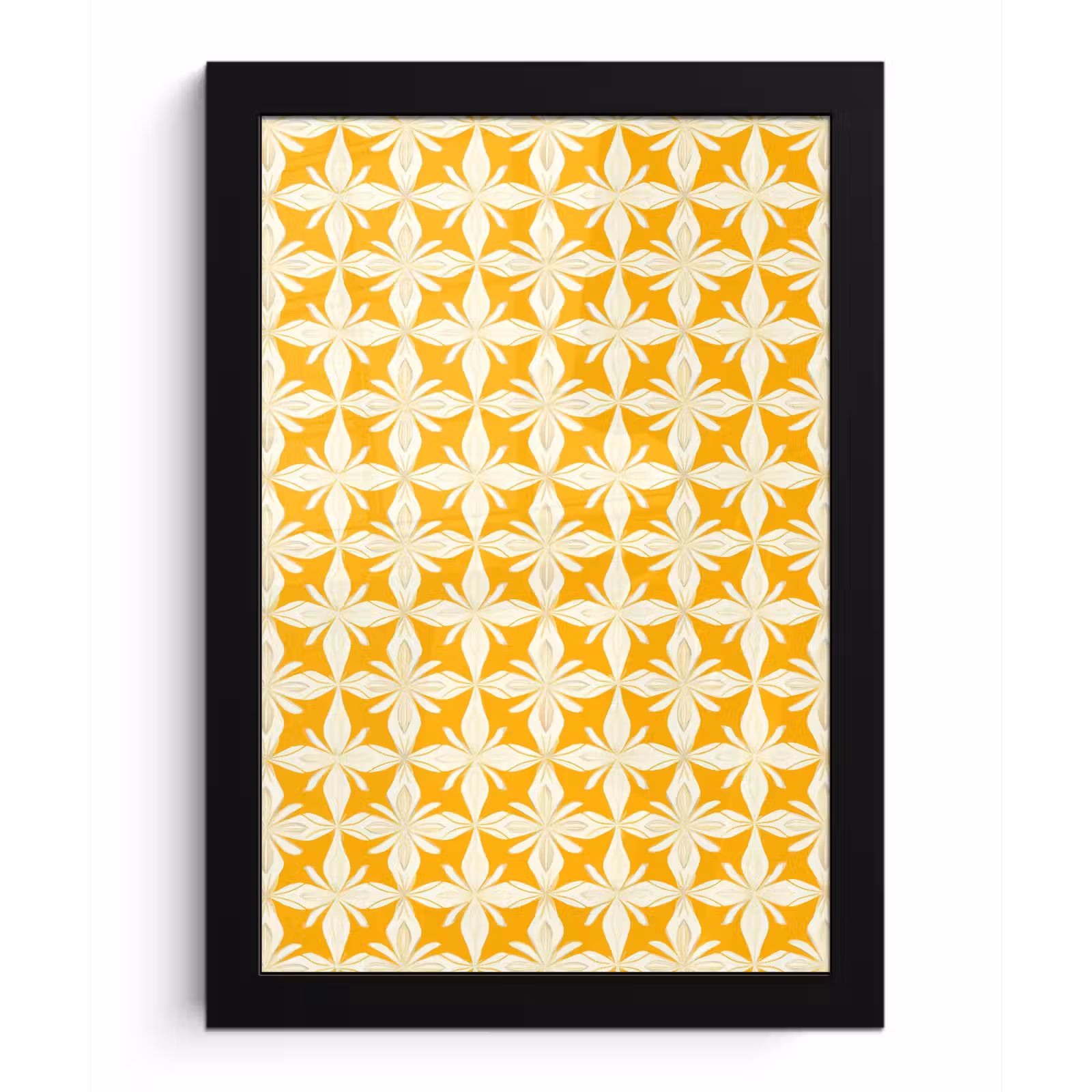 Poster met lijst - Patroon - Retro - Geel — 1