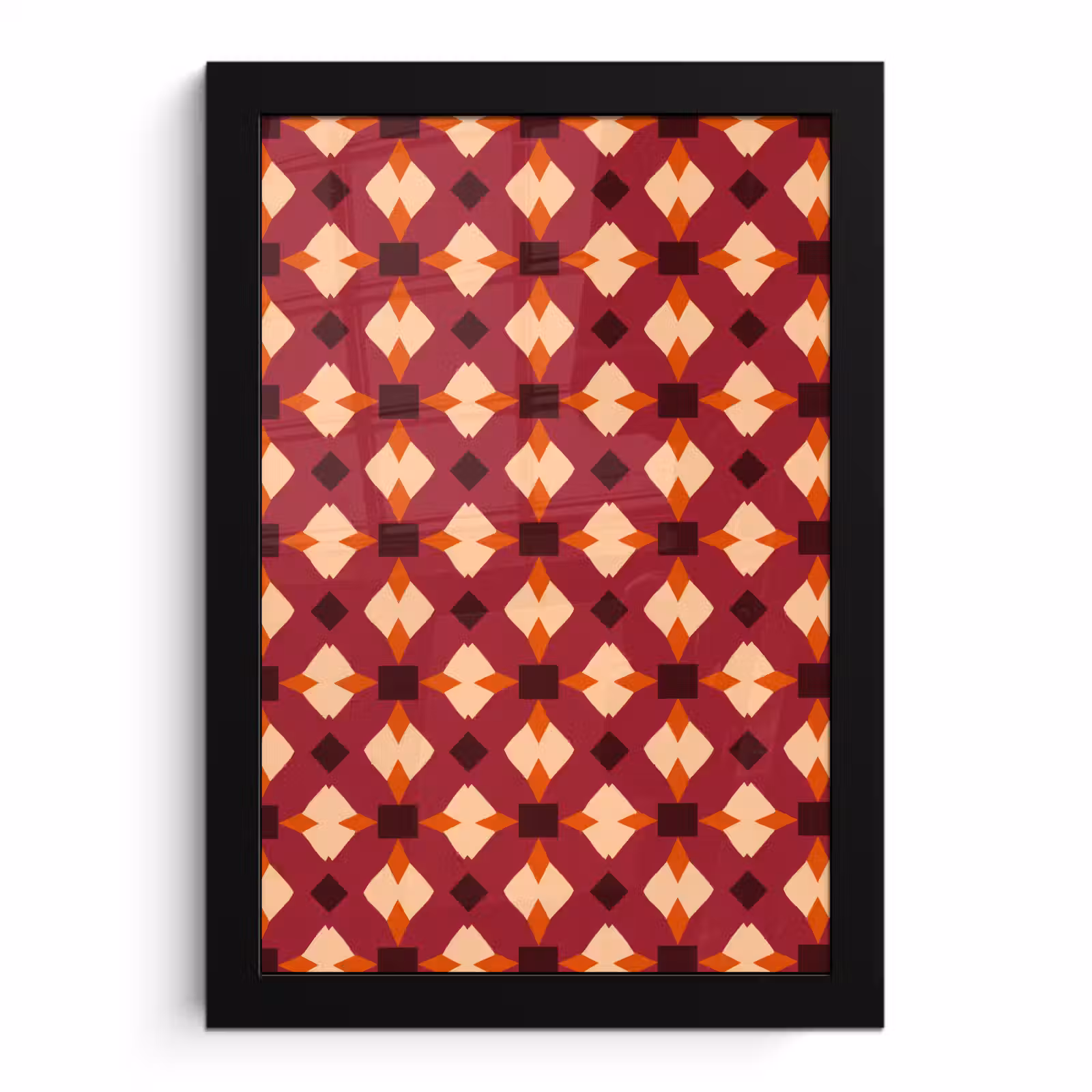Poster met lijst - Retro - Patroon - Kleurrijk — 1