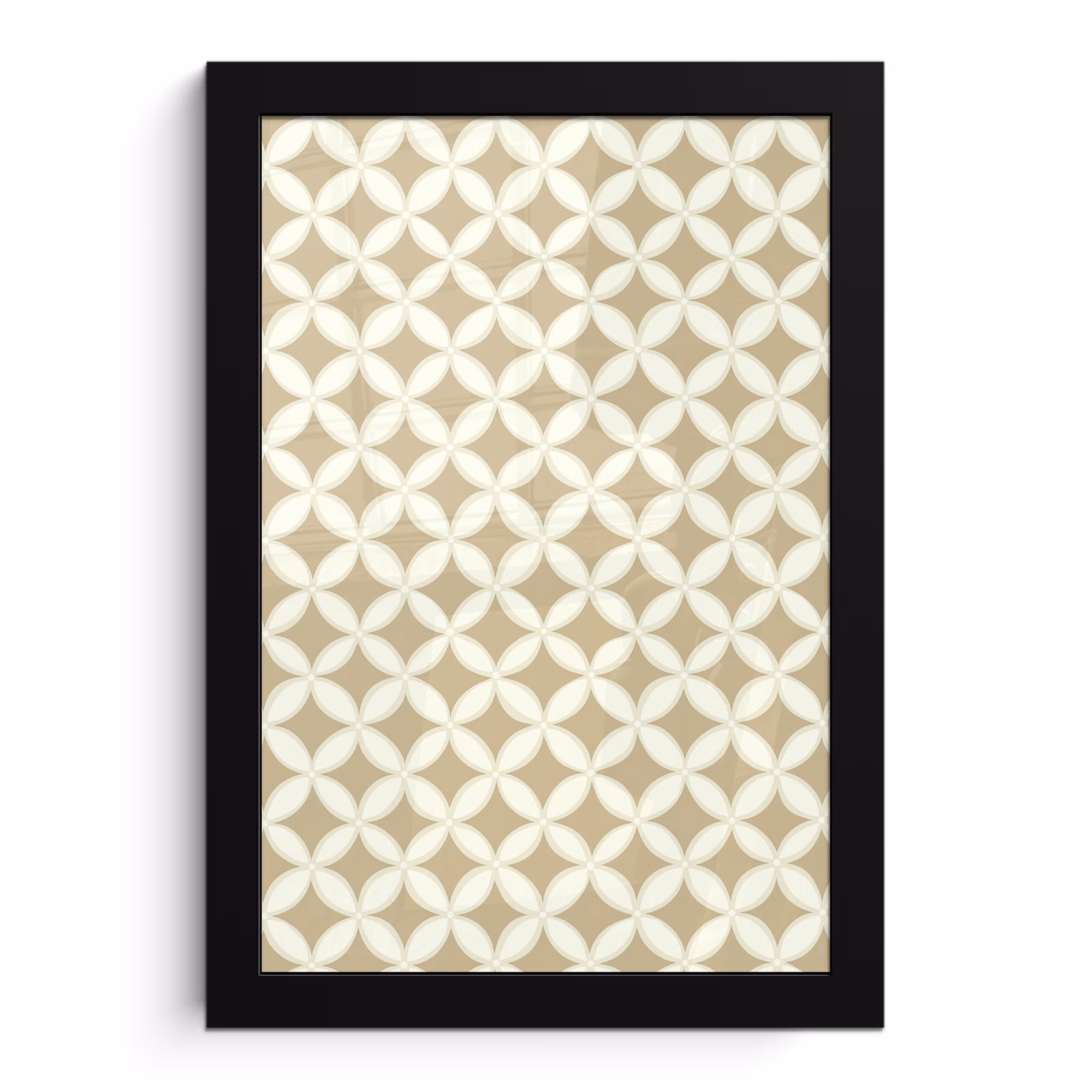 Poster met lijst - Symmetrisch - Motief - Beige — 1