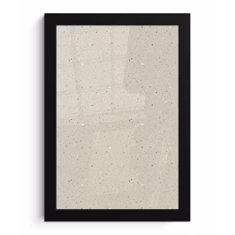 Poster met lijst - Lichtbeige - Terrazzo - Grijs — 1