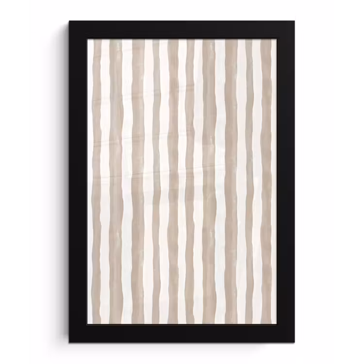 Poster met lijst - Minimalistisch - Strepen - Beige — 1