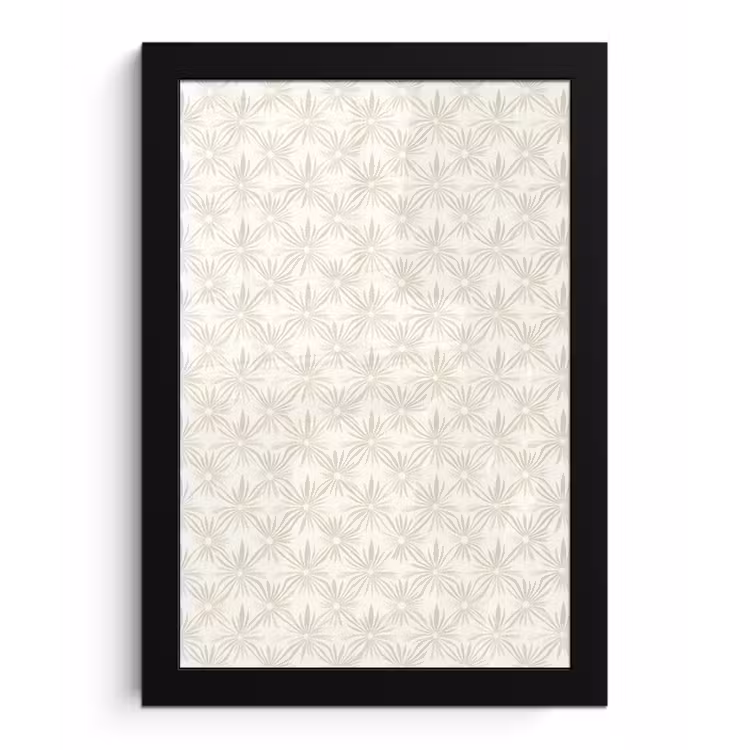 Poster met lijst - Patroon - Bloemen - Beige — 1