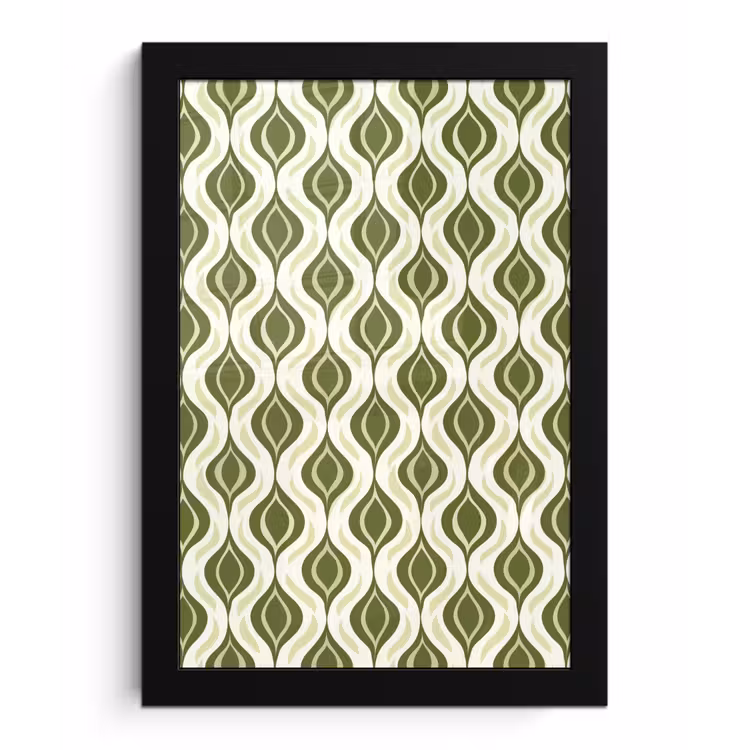 Poster met lijst - Patroon - Retro - Groen — 1