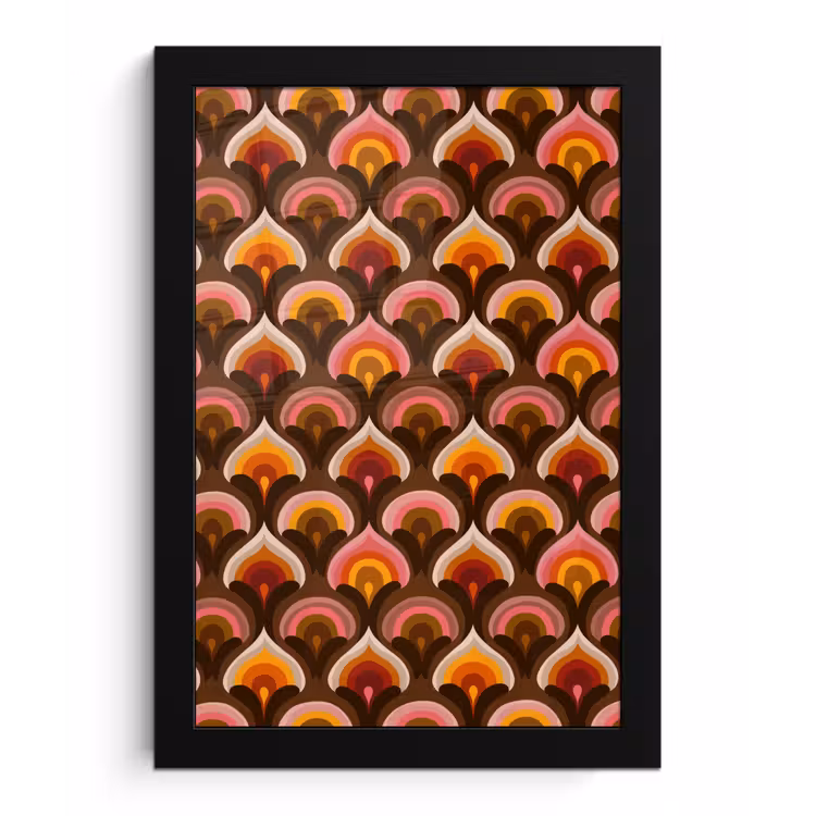 Poster met lijst - Patroon - Retro - Kleurrijk — 1