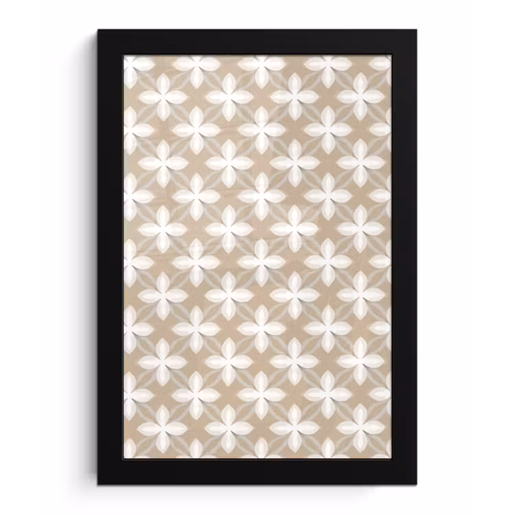 Poster met lijst - Patroon - Symmetrisch - Beige — 1