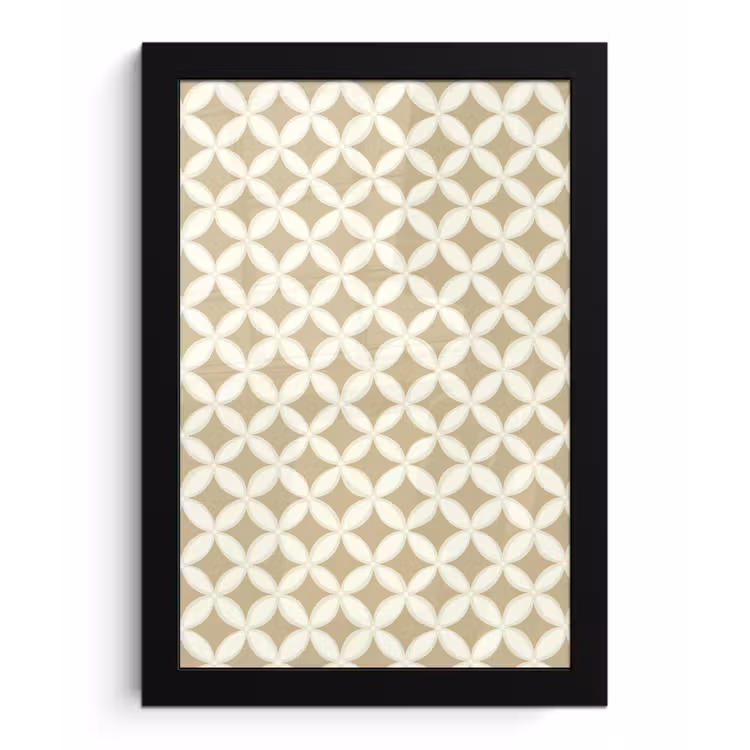 Poster met lijst - Symmetrisch - Motief - Beige — 1