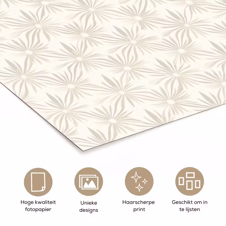 Poster - Patroon - Bloemen - Beige — 5