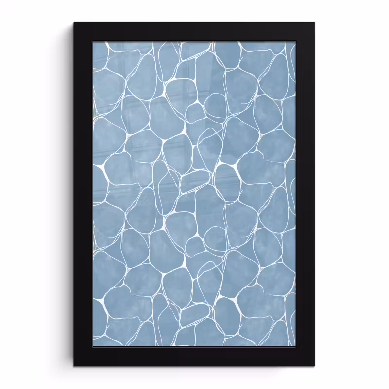 Poster met lijst - Organisch - Patroon - Blauw — 1