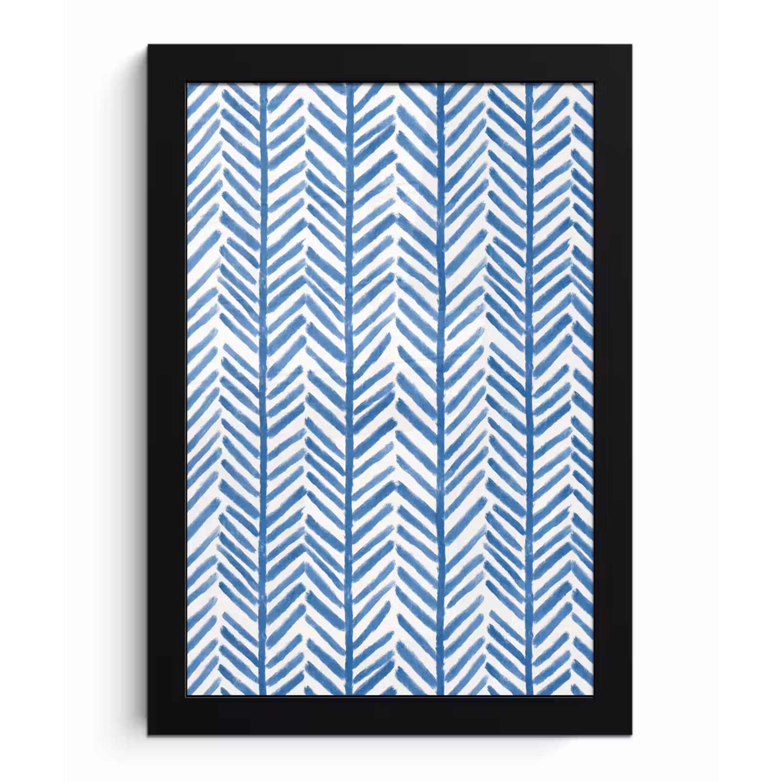 Poster met lijst - Patroon - Streep - Blauw — 1