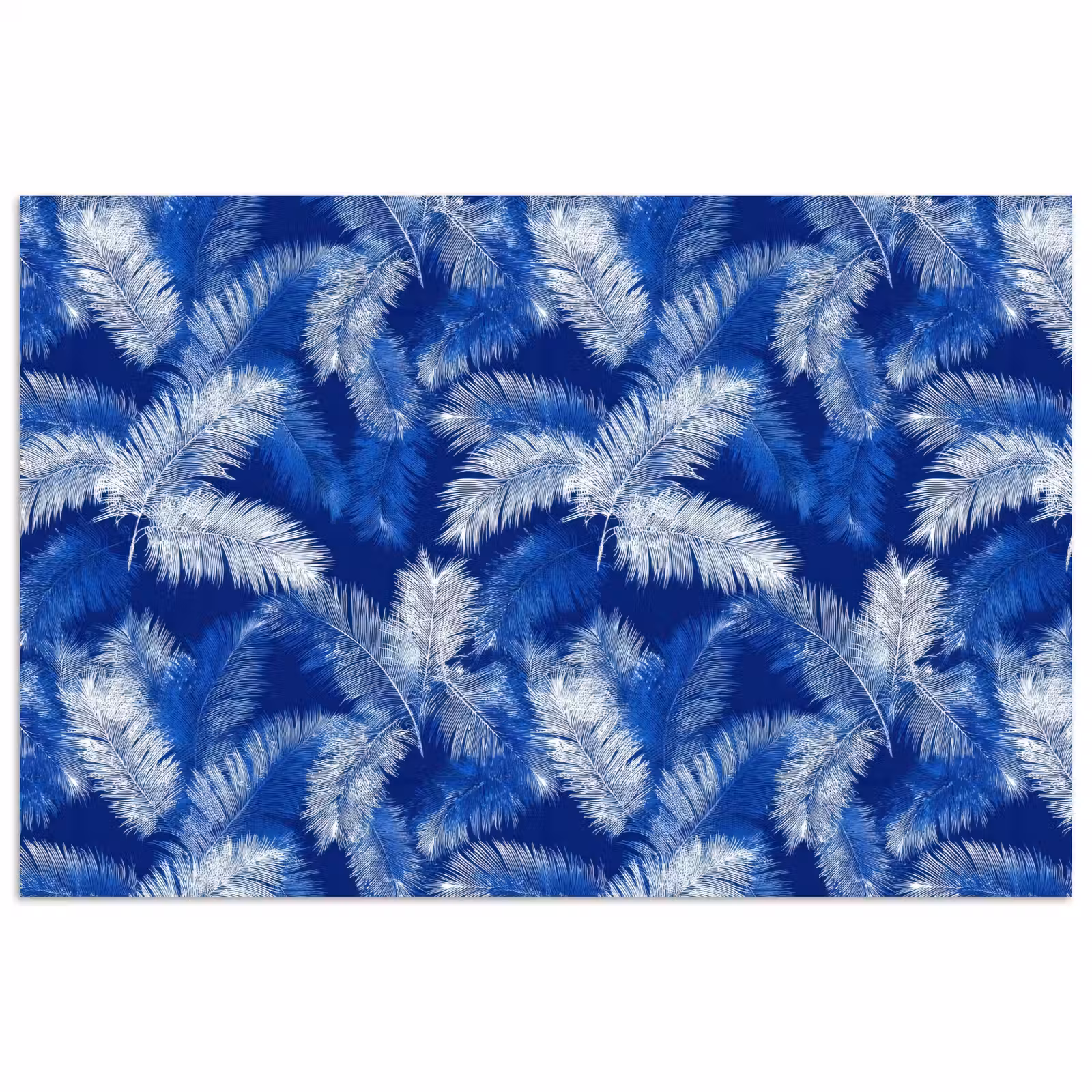 Poster - Palmblad - Patroon - Blauw — 1