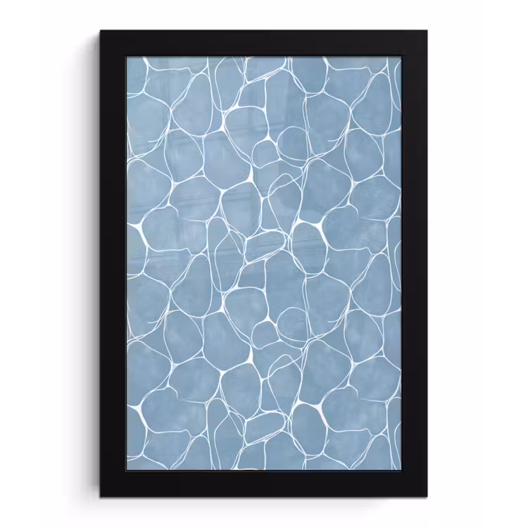 Poster met lijst - Organisch - Patroon - Blauw — 1