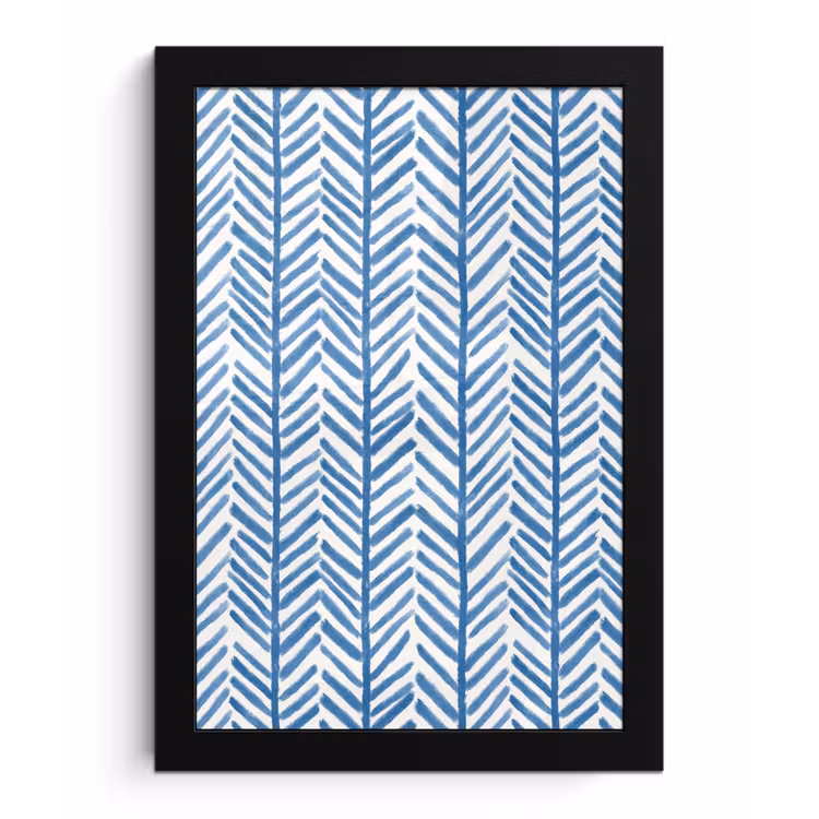 Poster met lijst - Patroon - Streep - Blauw — 1