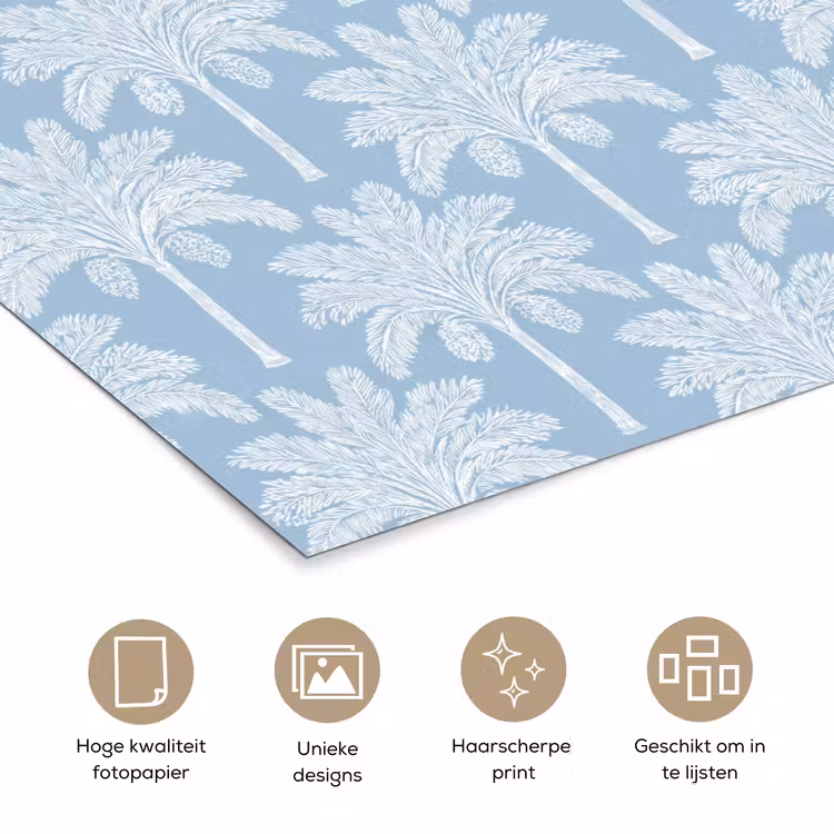 Poster - Palmboom - Modern - Blauw — 5
