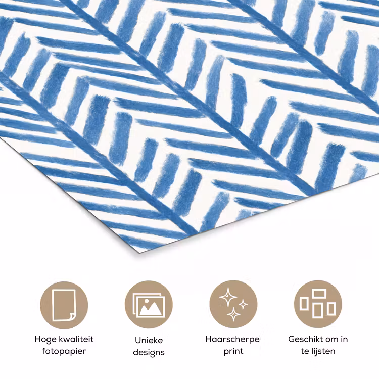Poster - Patroon - Streep - Blauw — 5