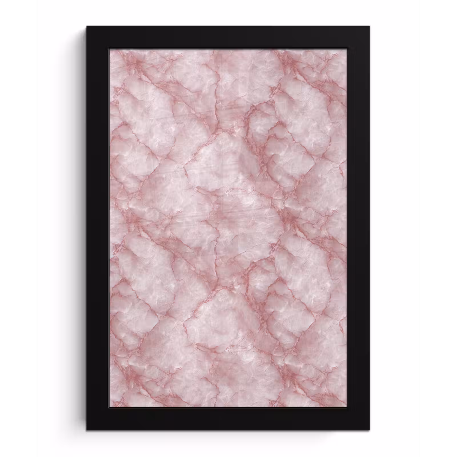 Poster met lijst - Roze - Kwartsmarmer - Aders — 1