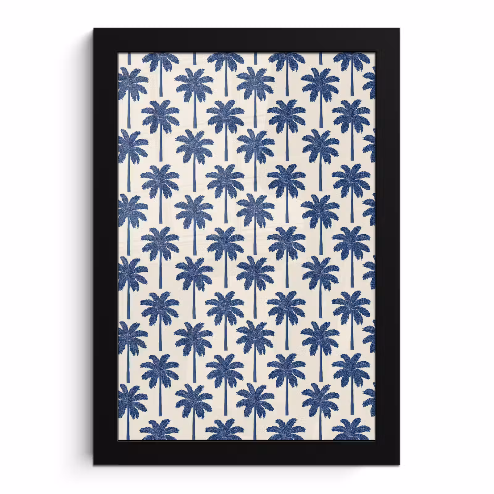 Poster met lijst - Symmetrisch - Palm - Blauw — 1