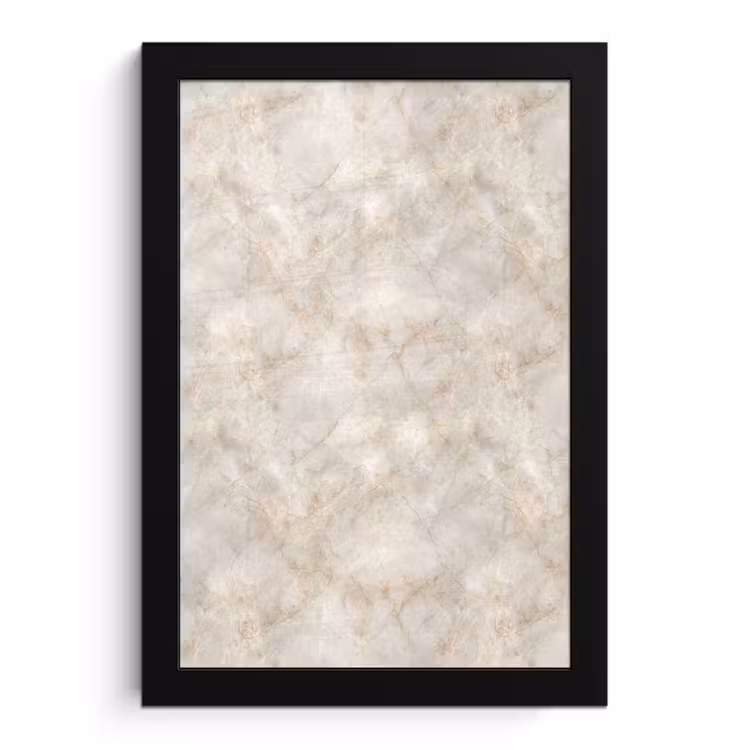 Poster met lijst - Lichtbeige - Goudbruine Nerven - Marmer — 1