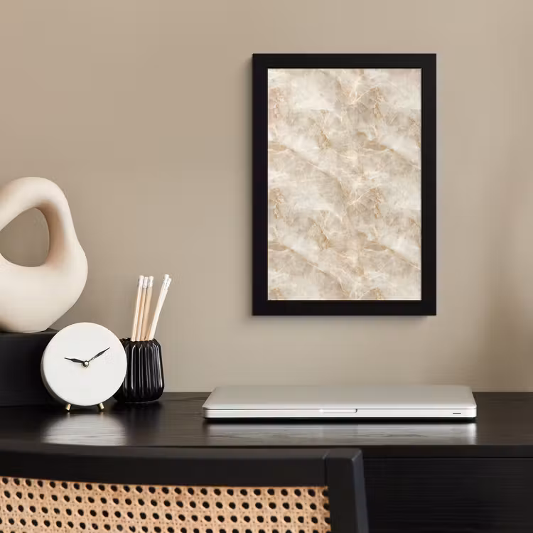 Poster met lijst - Lichtbeige - Onyx - Subtiel — 3