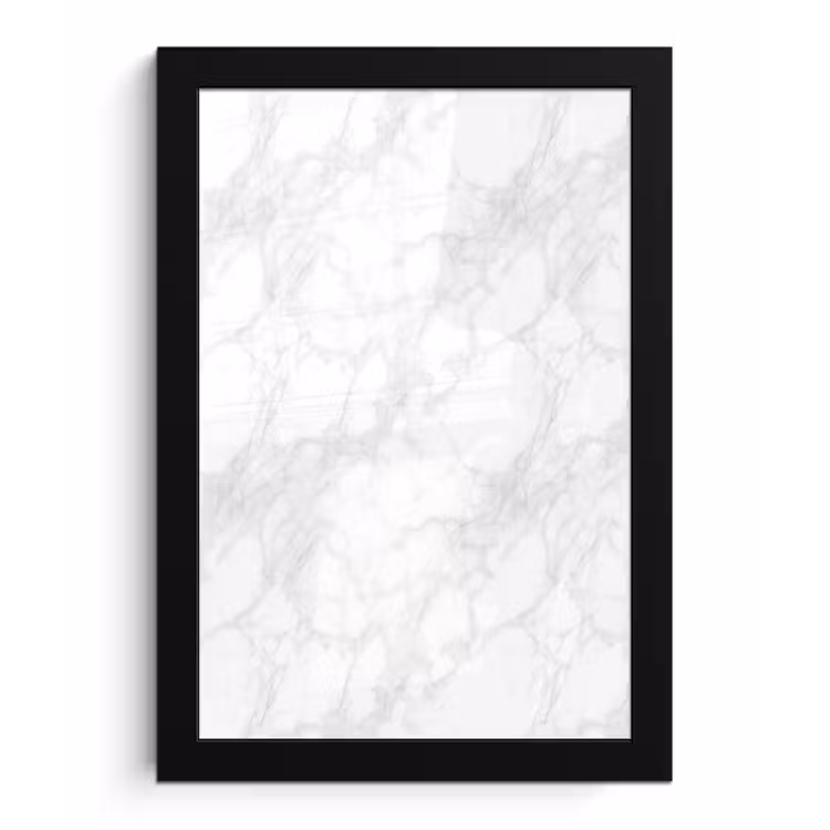 Poster met lijst - Minimalistisch - Wit - Grijze aders — 1