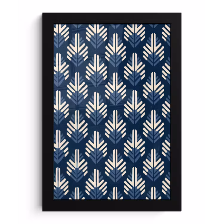 Poster met lijst - Modern - Patroon - Blauw — 1
