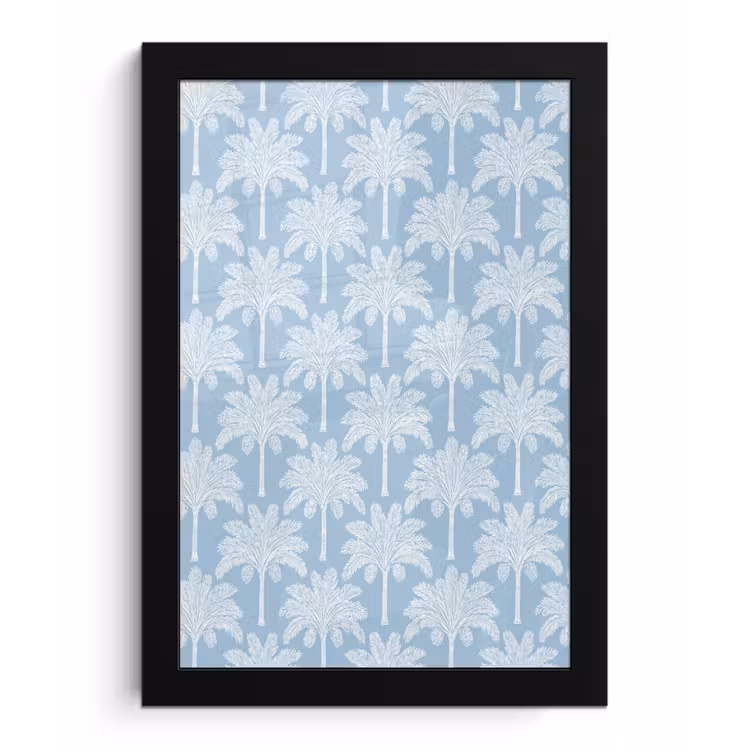 Poster met lijst - Palmboom - Modern - Blauw — 1