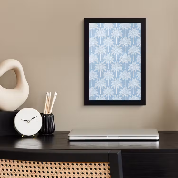 Poster met lijst - Palmboom - Modern - Blauw — 3