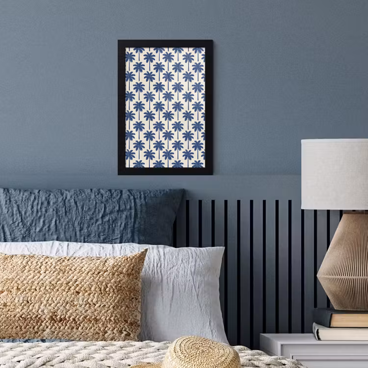 Poster met lijst - Symmetrisch - Palm - Blauw — 4